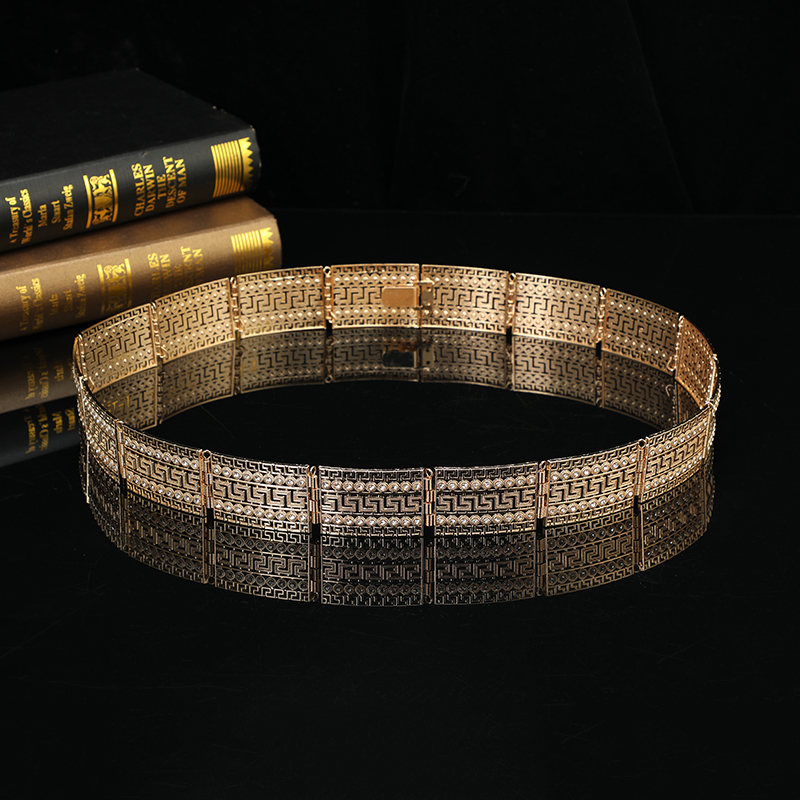 Ethnic Fashion Jewellery - Vintage Kaftan Crystal Gold Belt Morocco