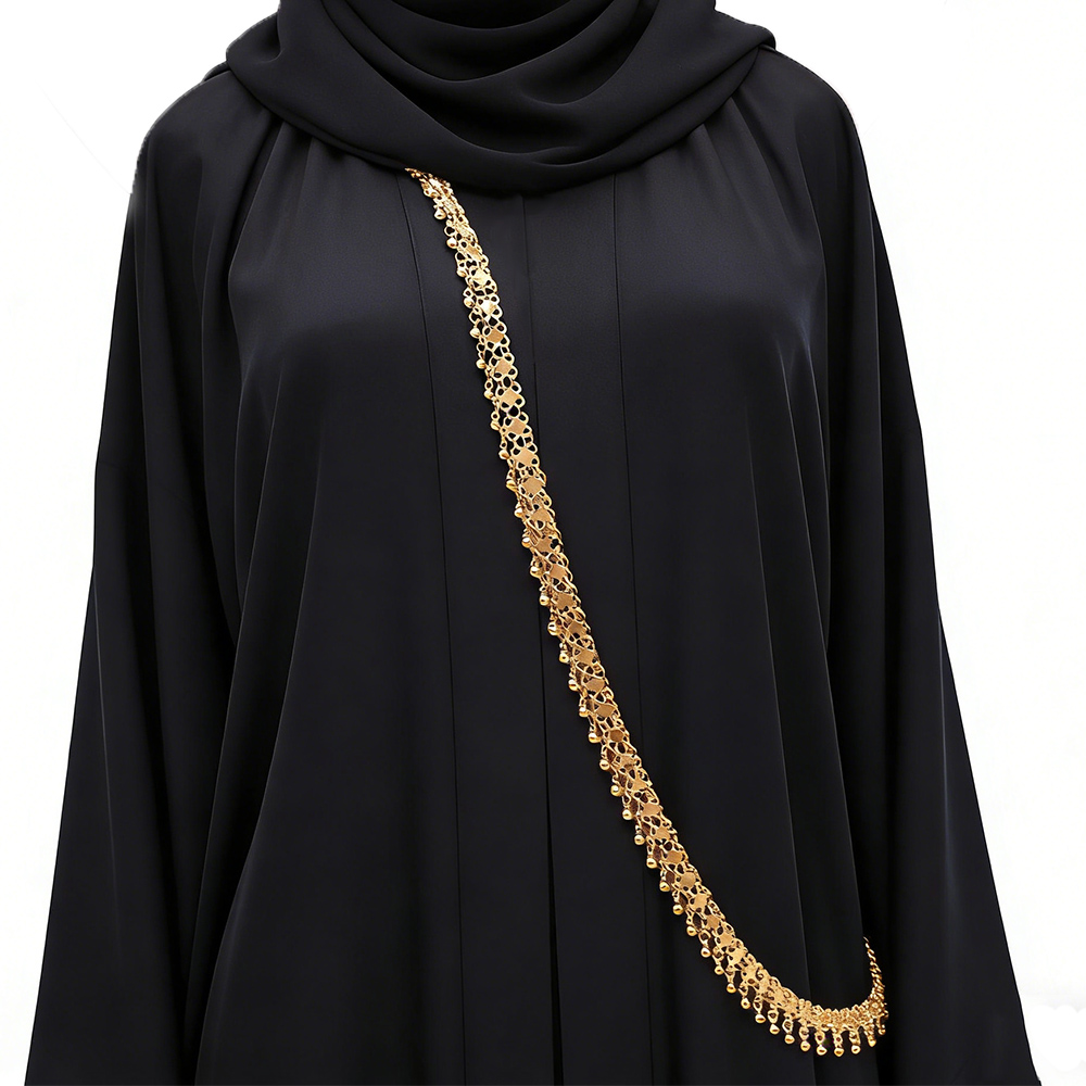 Ethnic Fashion Dubai - Golden Beads Tassel Shoulder Chain Body