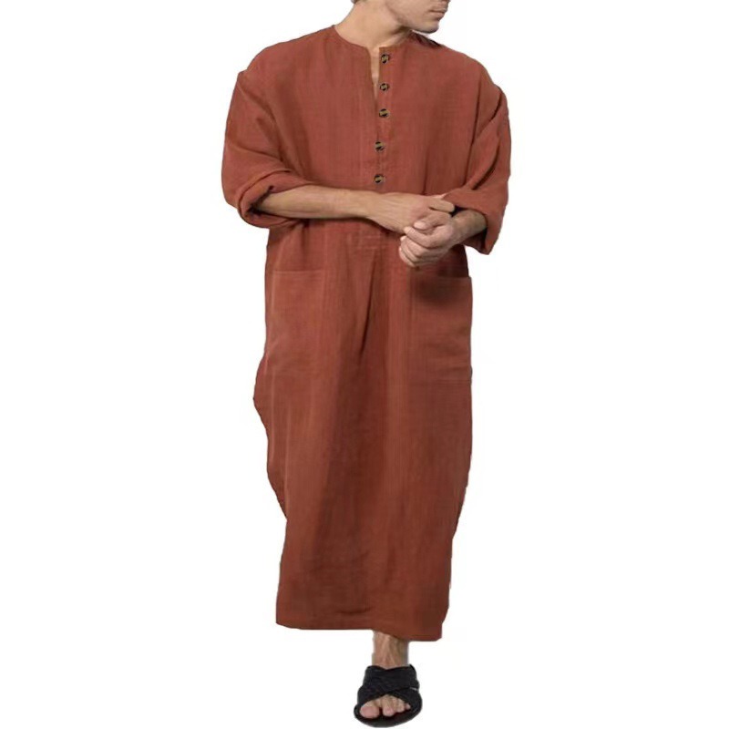 Ethnic Fashion Dubai - Muslim Robe Dubai New Men's Loose