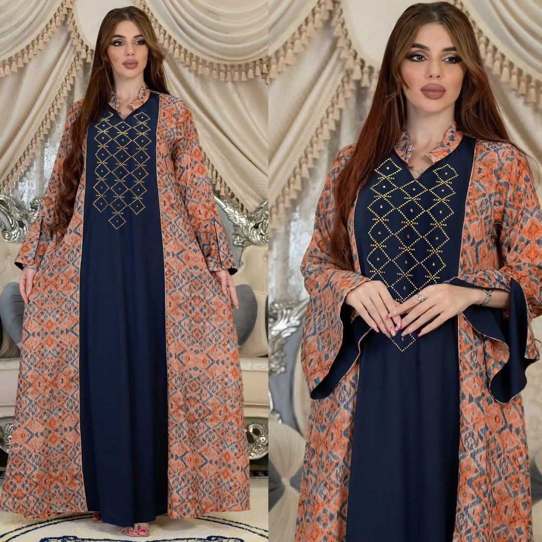 Ethnic Fashion Dubai - Xqy500264 Ethnic Clothing, Fashionable Printed Color-blocking