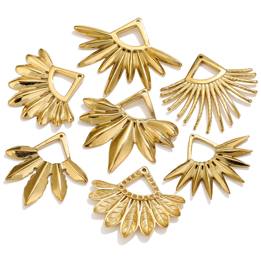 2pcs Stainless Steel Fan Shape - Ethnic Fashion Jewellery 评论和价格