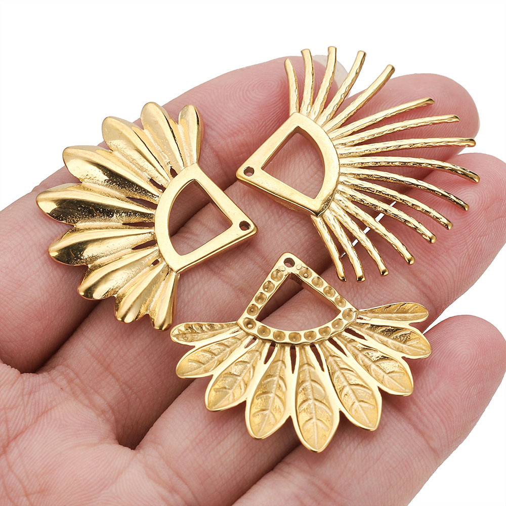 2pcs Stainless Steel Fan Shape - Ethnic Fashion Jewellery 评论和价格