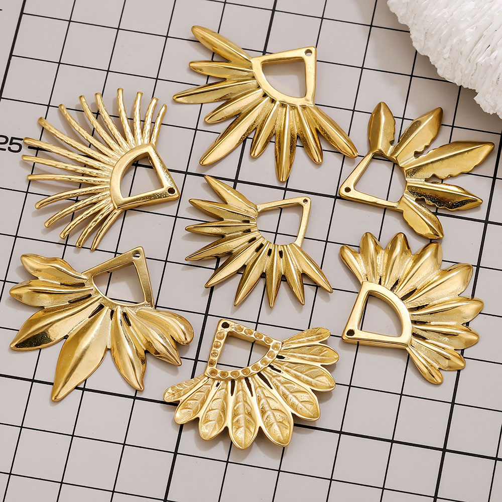 2pcs Stainless Steel Fan Shape - Ethnic Fashion Jewellery 评论和价格