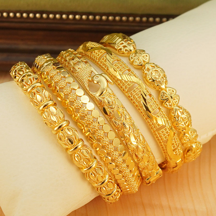 1Pcs Gold Tone Peacock Carved  - Ethnic Fashion Dubai 评论和价格