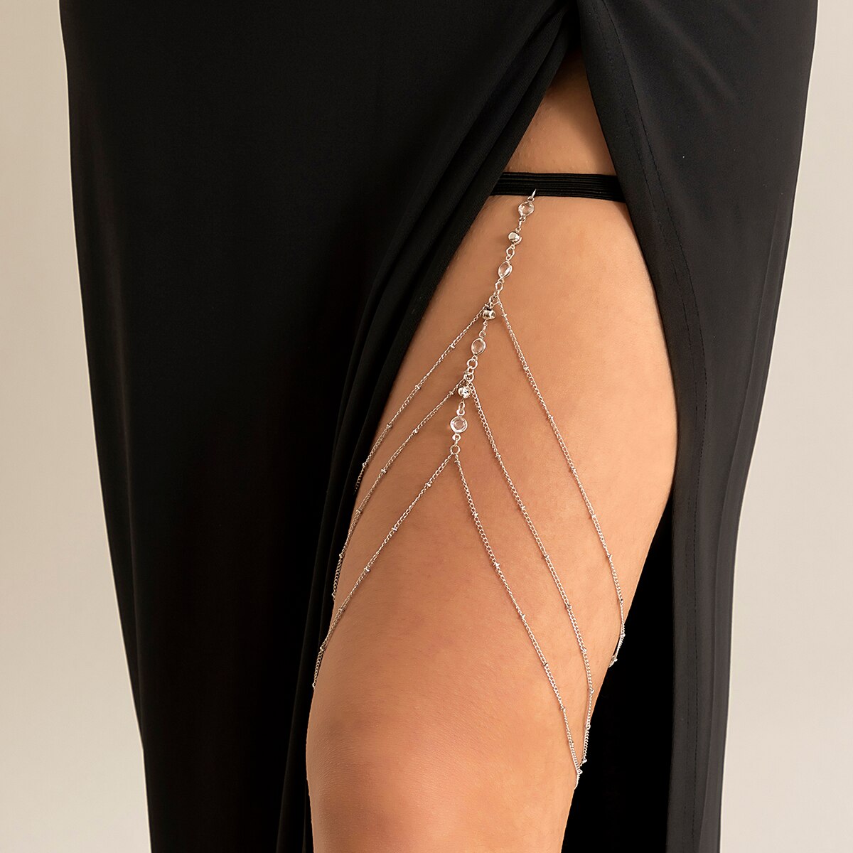Boho Elastic Band Crystal Leg  - Ethnic Fashion Jewellery 评论和价格