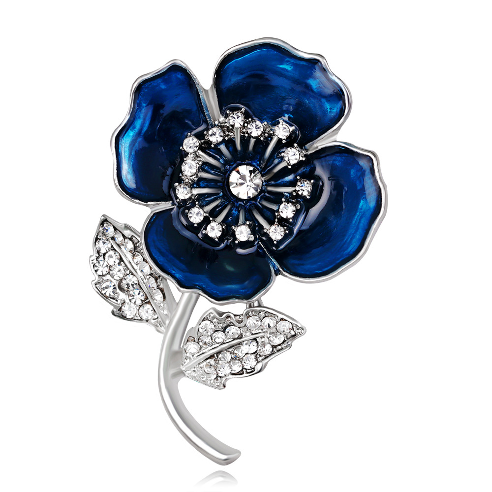 Enameled Red Poppy Flower Broo - Ethnic Fashion Uk 评论和价格
