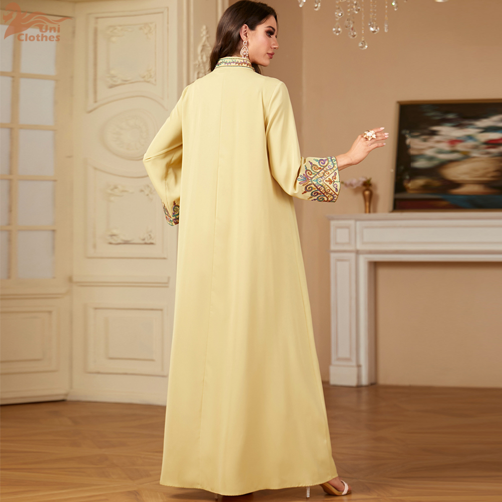 Uni Embroidery V-Neck Long Dre - Ethnic Fashion Dubai 评论和价格