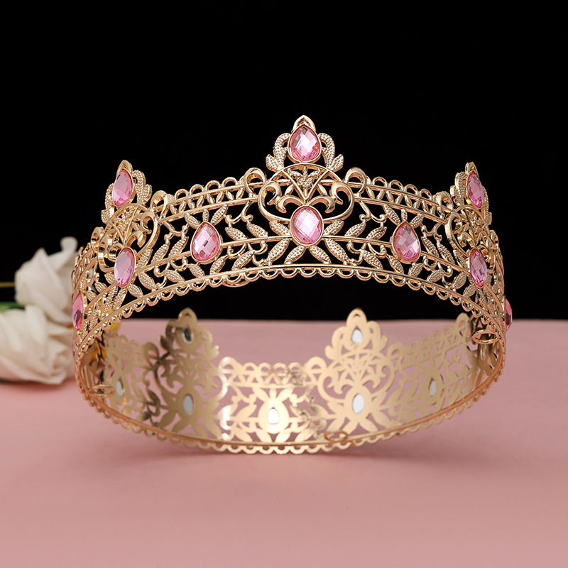 Round Wedding King Tiara Headp - Ethnic Fashion Imports 评论和价格
