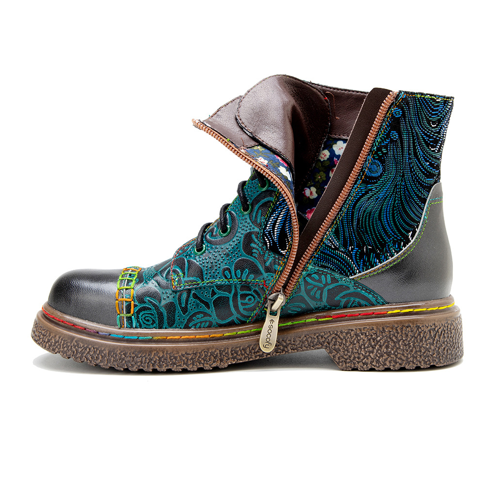 Socofy Raffan winter Ankle Lad - Ethnic Fabric 评论和价格