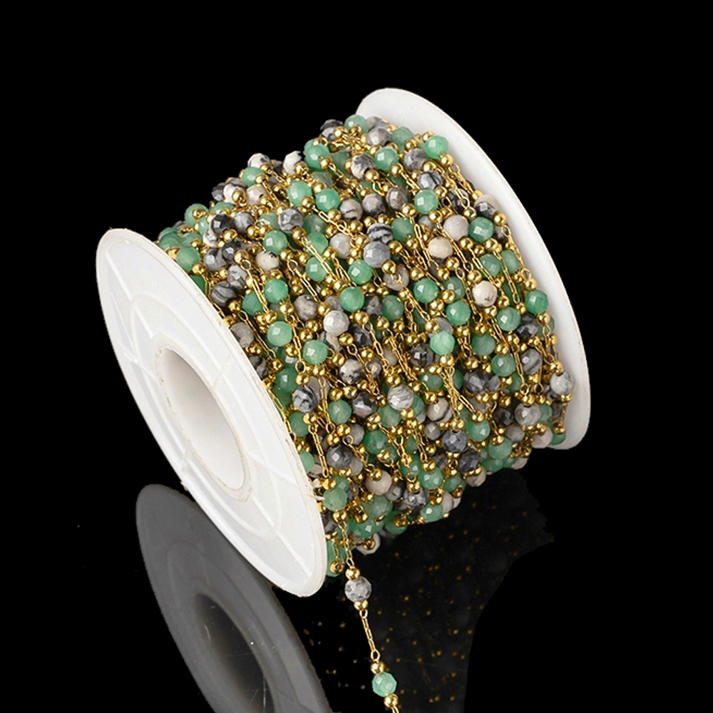 1Meter Elegant Mix Round Stone - Ethnic Fashion Jewellery 评论和价格